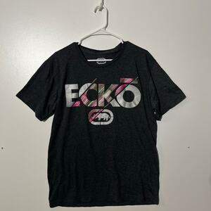 Ecko Untld‎ Dark Gray Graphic Tee Rhino Logo Short Sleeve Mens Size Large